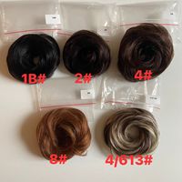 Pièce de cheveux humains Donuts Messy Buns Extension de queue de cheval courte haute densité et chignon-Accessoire de cheveux humains de haute qualité