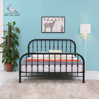 Lit en fer forgé au design moderne, meubles en acier, lit simple en métal, taille Queen avec tête de lit