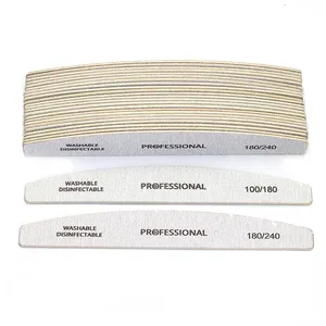 10pcs/Lot Wooden Nail <b>Files</b> Professional 100 180 240 Emery Board Manicure Buffer Grey Boat Double-sided Wooden Pedicure Buffers - Product Image 3
