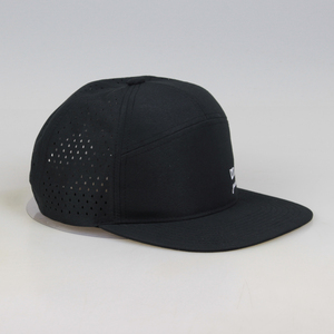 Cappellino Snapback nero caldo con foro tagliato al Laser con Logo ricamato a 7 pannelli personalizzato di alta qualità, <span class=keywords><strong>cappello</strong></span> perforato Gorras piatto Hip Hop - Product Image 4