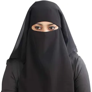 panjang hijab niqab Suppliers-Desain Baru Pakaian Syal Muslim Wanita Selendang Nida Madinah Sutra Panjang Hijab Khimar Jilbab Kerudung Niqab