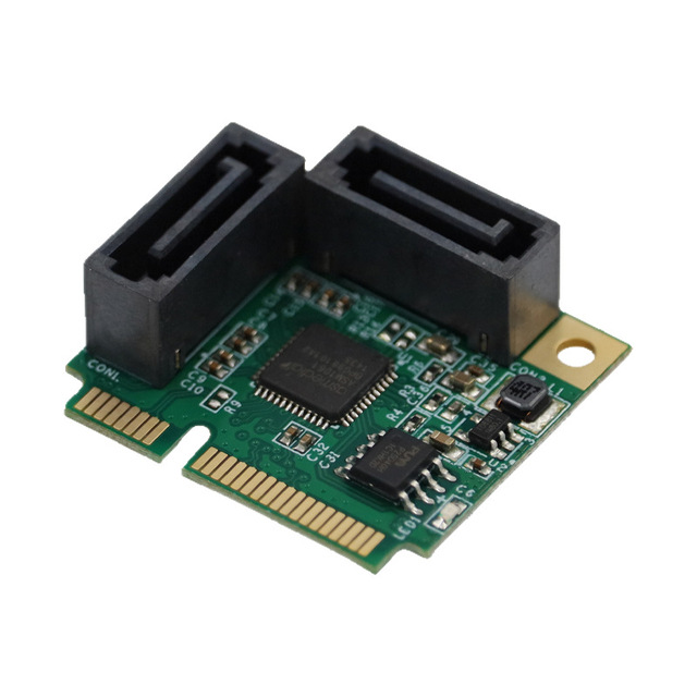 Mini PCIe SATA 3.0 RAID Controller Card 2-Port RAID 0/1/JBOD Array Adapter 6Gbps for SSD HDD Expansion Converter Interface