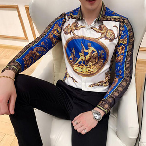 <span class=keywords><strong>Camisas</strong></span> de Lujo Coreanas para Hombre Casuales con <span class=keywords><strong>Estampado</strong></span> <span class=keywords><strong>Animal</strong></span> de Leopardo Blusa Masculina de Manga Larga de Alta Calidad Ropa de Otoño para Hombre - Product Image 3