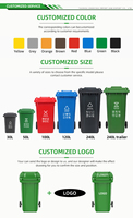 Poubelles Extérieures de Grande Taille 240L/360L/660L/1100L, Recyclage, Grande Corbeille à Déchets, Bac à Ordures, Conteneur à Déchets