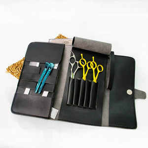 hermosa de almacenamiento portátil de viaje de peluquería corte de pelo de la pu de cuero herramienta accesorios salón de peluq - Product Image 1