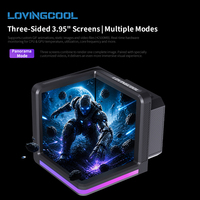 Boîtier PC Gamer LOVINGCOOL 2K avec écran trois faces, affichage stéréoscopique 3D, refroidisseur liquide CPU 360 mm, ventilateurs ARGB