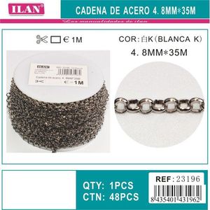 Catena in acciaio Iln 4,8 mm x 35 m colore bianco K per artigianato e creazione di gioielli - Product Image 1