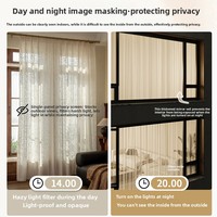 Rideau en voile de polyester plissé effet miroir, style campagnard français, jacquard, occultant, pour salon