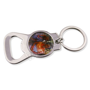 Tùy Chỉnh Thăng Hoa Blanks Mở Chai Vòng Chìa Khóa Thép Không Gỉ Mở Chai Keychain - Product Image 3