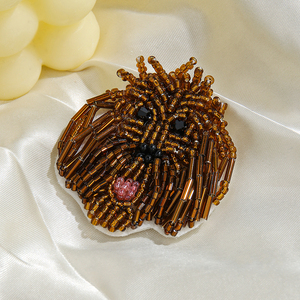 ボヘミアンスタイル 手作りビーズ ブローチ アクセサリー 猫犬デザイン 卸売 カスタマイズ対応 ホリデーギフトに最適 - Product Image 5