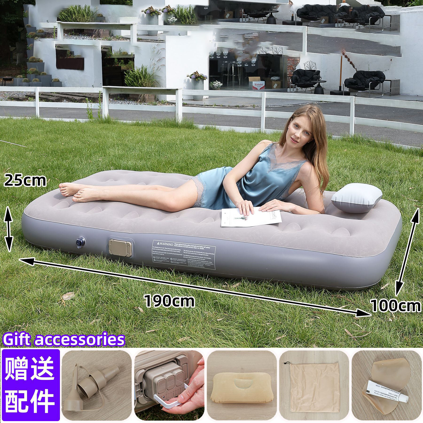 เตียงเดี่ยว (เตียงต่ำ) สีเทา