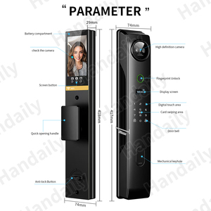 Nhà Máy tuya 3D mặt Cửa Khóa Video <span class=keywords><strong>intercom</strong></span> Kỹ Thuật Số an ninh hoàn toàn tự động Kỹ Thuật Số vân tay thông minh khóa cửa với máy ảnh - Product Image 5