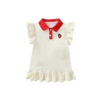 Robe de princesse rose pour bébé d'un an, robe d'été pour filles, en coton, à manches courtes, mignonne et polyvalente, imprimé floral pour tout-petits