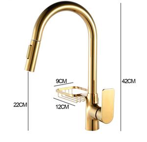 Luxury Gold Kitchen Brass Single Lever Cold and Hot Water Pull Out Sprayer Kitchen AT9408G Kitchen - Product Image 6
