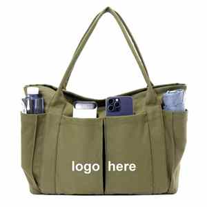 Sac fourre-tout japonais en toile grande capacité, sac à bandoulière de plage, sac en tissu tendance, personnalisable pour femme, export - Product Image 1