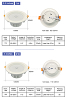Plafonnier LED encastré rond AC110V 220V, détecteur de mouvement PIR, spot de plafond pour salle de bains, cuisine, éclairage d'intérieur