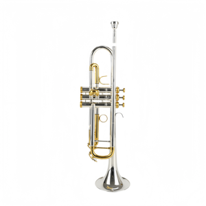 Trompette à trois tons BB, corps en laiton nickelé, instrument à vent bicolore pour débutants et performances professionnelles - Product Image 1
