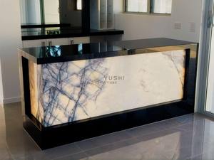 YUSHI Modern lüks doğal taş özelleştirilebilir saydam quarsit mutfak tezgahı Villa otel iç dekorasyon için - Product Image 2