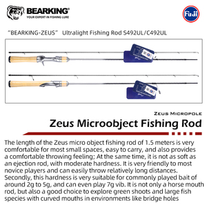 Equipo de pesca Bearking oficial Zeus alto carbono 1,5 m FUJI piezas señuelo caña de pescar BaitCasting y carrete giratorio - Product Image 5