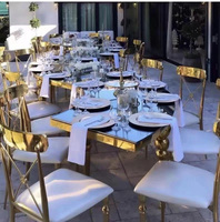 Tables de banquet Serpent de mariage Serpentine d'hôtel Offre Spéciale Table à manger en acier inoxydable pour événement de mariage