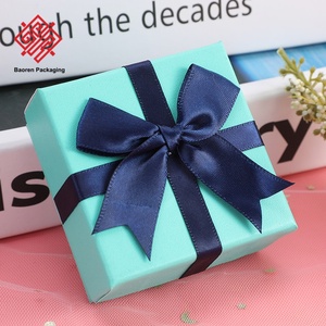 Baoren กล่องของขวัญผูกโบว์สี่เหลี่ยมหลากสีสร้อยคอไม้กางเขนจีนสำหรับวันวาเลนไทน์กล่องเครื่องประดับคู่รัก - Product Image 2