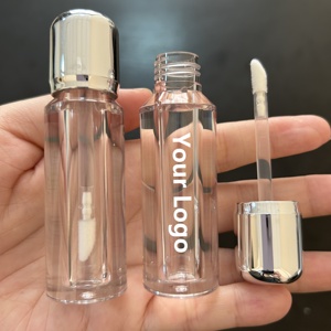 Nouveaux tubes de gloss transparents argentés, forme spéciale, tubes cosmétiques vides, logo personnalisé, gloss et boîte personnalisées 3ml - Product Image 1