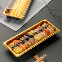 Barquette alimentaire jetable à usage commercial, rectangulaire, en plastique, pour emporter, contenants d'emballage pour sushis, assiette écologique