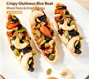 Barquitos <span class=keywords><strong>de</strong></span> Arroz Glutinoso con Frutos Secos y Bayas Mixtas, Pastelitos Crujientes, Snack Popular para Revender - Product Image 3