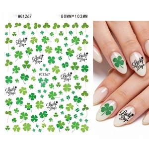 Neue Vierblättrige Kleeblatt-Nagelaufkleber Frische Glücksbringende Kleine Blatt-Nagelsticker - Product Image 3