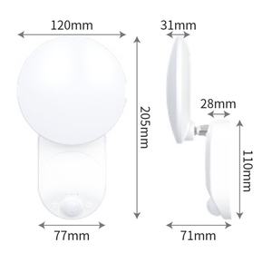 Lampes à détecteur de mouvement LED, lampe murale LED extérieure et intérieure, éclairage moderne pour porche extérieur, applique murale, lumière de nuit - Product Image 2