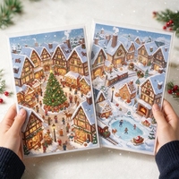 Autocollants de scène miniature 3D personnalisés, autocollants découpés en PET imperméables pour scrapbooking, journalisation, décoration de village de Noël