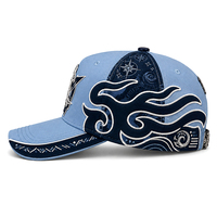 Gorras de béisbol OEM personalizadas de 5 paneles Barbas Hats Rich Forever X Rich the Kid, gorras deportivas de gamuza de ala ancha B CROSS Barbas Hats X Ct