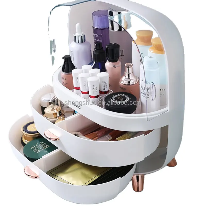Boîte de rangement cosmétique transparente maquillage tiroir organisateur bijoux vernis à ongles maquillage conteneur bureau beauté mallette de rangement