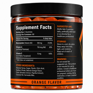 Complément alimentaire premium OEM personnalisé Halal Vegan Vitamine B3 NAD+ NR avancé blanchissant Niacinamide Gummies Santé Sans produits laitiers - Product Image 6