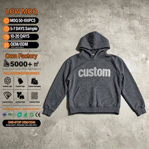 เสื้อฮู้ดผู้ชายสั่งทำพิเศษ ผ้าฝ้าย 100% เฟรนช์เทอร์รี่ 4000gsm สกรีนลาย พอดีตัว สวมใส่สบายๆ สำหรับฤดูใบไม้ร่วง - Product Image 1