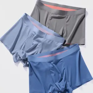 Boxers en modal de couleur unie confortables et sans couture avec logo personnalisé d'usine OEM