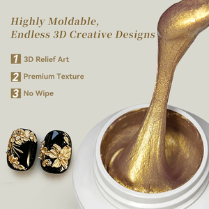 BORN PRETTY <span class=keywords><strong>Gel</strong></span> Cromato 3D ad Alta Viscosità, Effetto Metallico in Rilievo, Senza Residui, <span class=keywords><strong>Gel</strong></span> UV <span class=keywords><strong>per</strong></span> Scultura 3D <span class=keywords><strong>per</strong></span> Nail Art, Pittura e Intaglio - Product Image 3