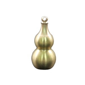 Brass Gourd Pendant Keychain <b>Car</b> Accessory Large Round Headed Copper Material Personal Gift - Product Image 5