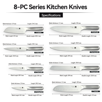 Couteau utilitaire universel de 5 pouces, couteau de cuisine en acier inoxydable 3Cr13, manche ergonomique creux, capacités de coupe polyvalentes