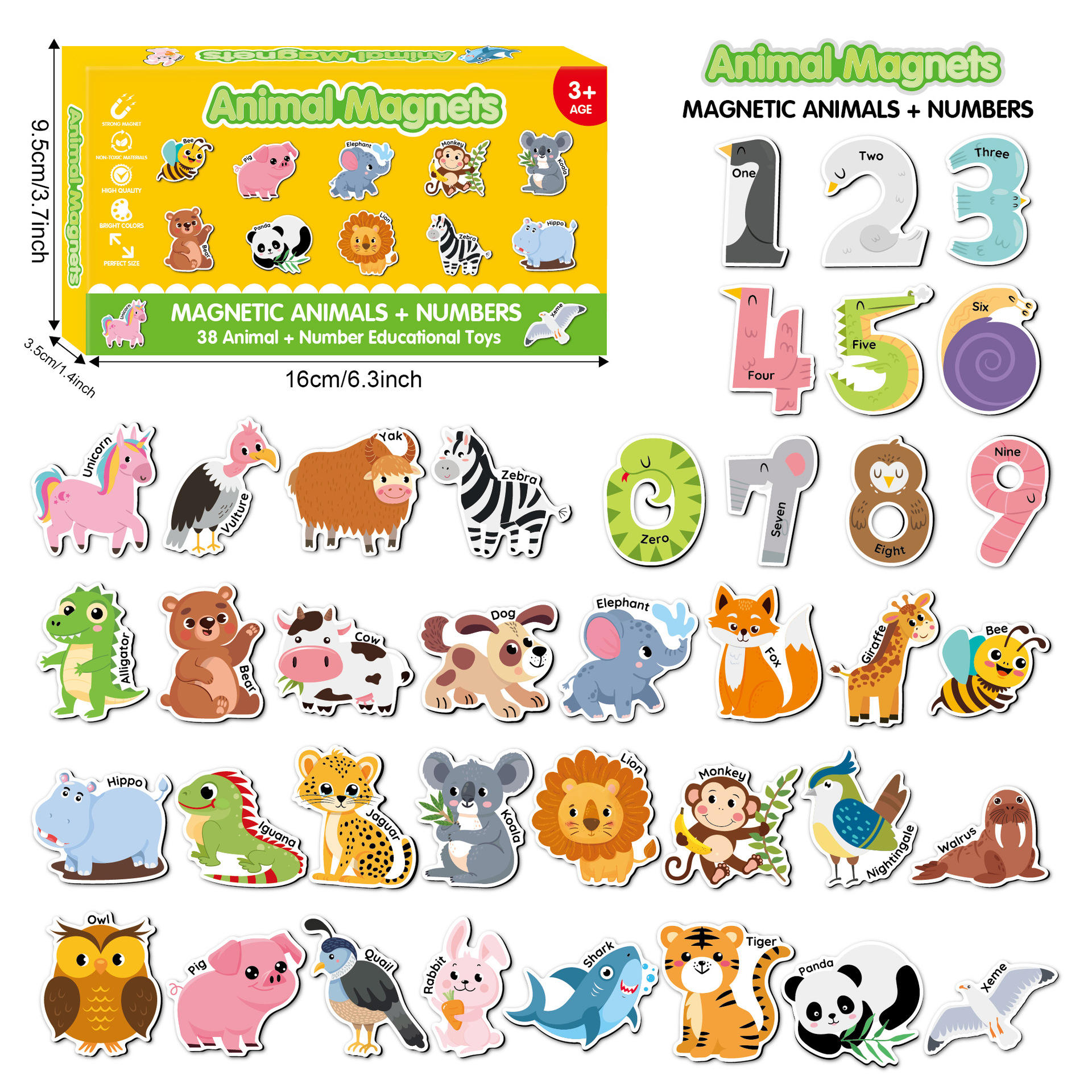 04 cartoon animal refrigerator magnets