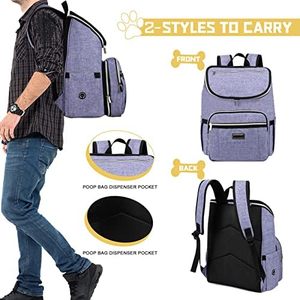 Muestra gratuita de mochila de viaje para mascotas, mochila de doble capa para suministros para mascotas (para todos los suministros de viaje para mascotas), mochila de viaje para mascotas - Product Image 5