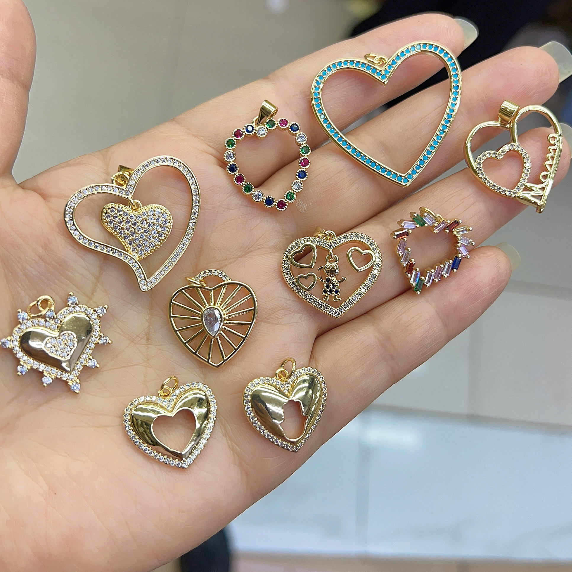 Dainty 24K Real Gold Plated Heart Pendant Wholesale