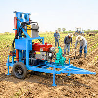 Foreuse de puits d'eau diesel 35 CV certifiée CE, petite, remorquable, pour l'agriculture, avec système rotatif hydraulique