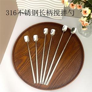 Stainless Steel Stirring <b>Spoon</b> Square Head Long Handle <b>Coffee</b> Tea Dessert <b>Spoon</b> Food Grade - Product Image 5