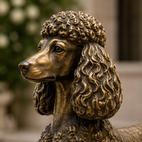 Sculpture de Berger Allemand grandeur nature en bronze, patine marron antique, statue de chien de garde, base en pierre, pour entrée de villa, extérieur