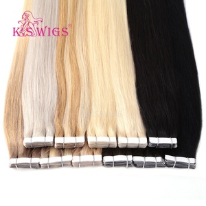 Extensions de cheveux à bandes adhésives K.SWIGS super fines, double épaisseur, cheveux humains vierges, longue durée, invisibles, pour femmes - Product Image 1