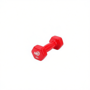 Haltères hexagonaux brillants rouge vif de 2 kg, revêtement par immersion pour plus de confort et de durabilité - Product Image 1