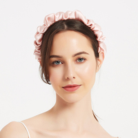 Bandeau élastique de luxe en soie pure, serre-tête personnalisé, vente en gros, 16/19/22mm, 100%