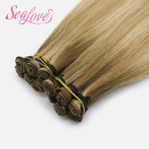 Extensioni per <span class=keywords><strong>capelli</strong></span> umani Genius Weft Double Drawn, 100% Remy, vergini, grezze russe, 100g, 20-22 pollici, annodate a mano - Product Image 3