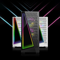 Boîtier PC de jeu Lovingcool, nouveau design, tour moyenne, ATX, avec alimentation, style aluminium cool, USB3.0, verre trempé